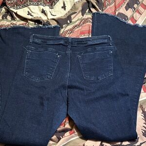 798.   Elegant Dark Blue Flare Jeans